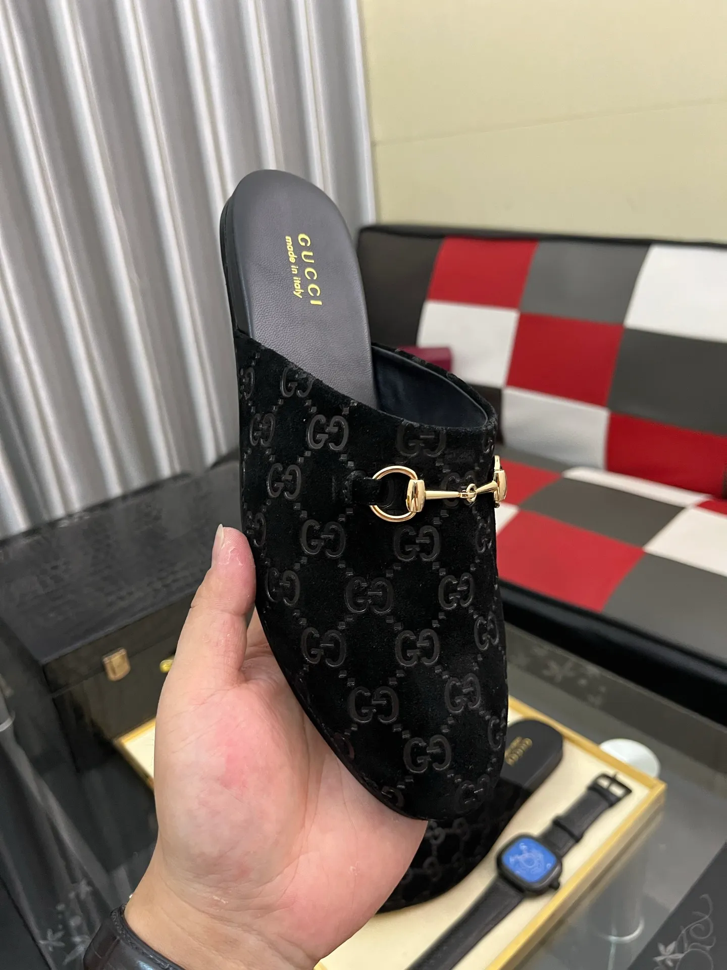 Men's shoes 💰480⌚️⌚️[Gucci] 2024 new season half-slip men's shoes, made of Italian imported first-layer frosted cowhide➕sheepskin lining, original hardware buckle, original combination wear-resistant outsole, real shot 🎬 Very comfortable on the feet, size 36-44